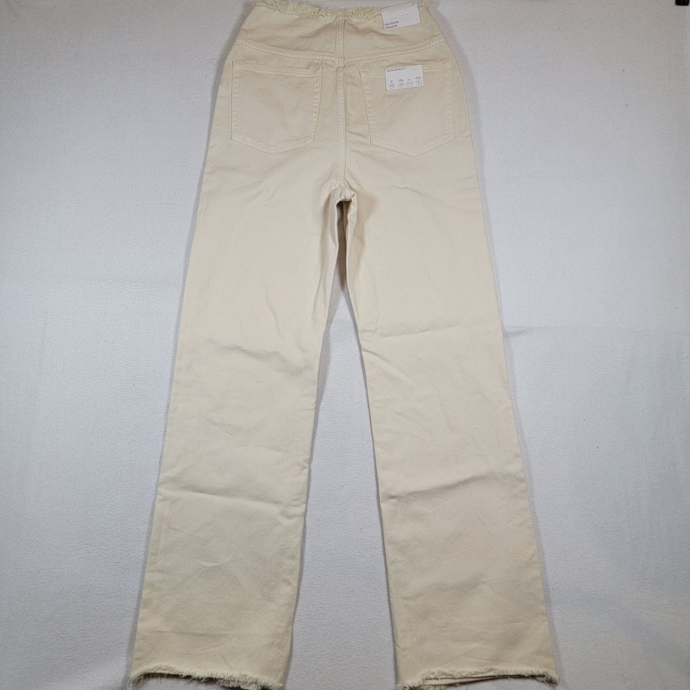 NWT WeWoreWhat Women's Frayed WB Straight Sz 27 Twill Denim Classic White - Picture 2 of 12